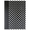 Universal Hardcover Notebook, Black w/White Dots UNV66350